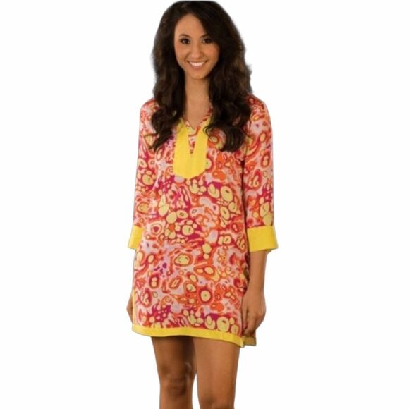 TRACY NEGOSHIAN dress Brandi abstract retro print tunic mini S - Picture 1 of 10